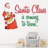 Santa Claus Is Coming To Town Christmas Quote Wall Sticker