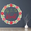 Joy To The World Christmas Wreath Wall Sticker