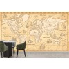 Vintage Parchment World Map Wall Mural Wallpaper