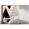 Pink Black Geometric Abstract Landscape Wall Mural Wallpaper