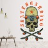 Skateboarding Skull & Skate Wall Sticker