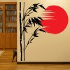 Bamboo Tree & Red Sun Wall Sticker