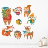 Christmas Woodland Animals Wall Sticker Set