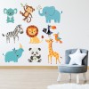 Nursery Safari Animals Wall Sticker Set