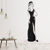 Lady In Black Dress Fashion Wall Sticker