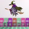 Witch On Broomstick Halloween Wall Sticker