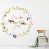 Dream Happiness Love Flower Quote Wall Sticker