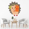 Festive Hedgehog Christmas Wall Sticker