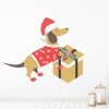 Festive Dog Christmas Wall Sticker