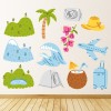 Tropical Travel Holiday Wall Sticker Set