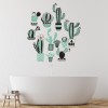 Green & Black Cactus Wall Sticker Set