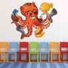 Red Octopus Pirate Kids Wall Sticker