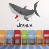 Custom Name Shark Wall Sticker Personalised Kids Room Decal