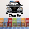 Custom Name Police Car Wall Sticker Personalised Kids Room Decal