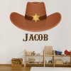 Custom Name Cowboy Hat Wall Sticker Personalised Kids Room Decal