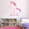 Custom Name Pink Unicorn Wall Sticker Personalised Kids Room Decal