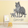 Custom Name Wolf Wall Sticker Personalised Kids Room Decal