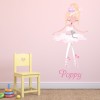Custom Name Pretty Ballerina Wall Sticker Personalised Kids Room Decal