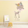 Custom Name Baby Deer Nursery Wall Sticker Personalised Kids Room Decal