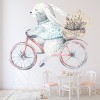 Rabbit Rides A Bike Nursery Wall Sticker
