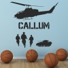 Personalised Name Army Helicopter Wall Sticker