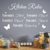 Kitchen Rules & Butterfly Quote Wall Sticker