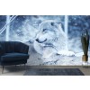 Grey Wolf In Winter Snow Wall Mural Wallpaper