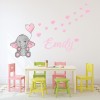Custom Name Elephant Heart Nursery Wall Sticker Personalised Kids Room Decal