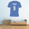 Personalised Name & Number Shirt Football Wall Sticker