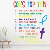 Gods Top Ten Commandments Christian Wall Sticker