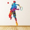 Paint Splash Tennis Player Wall Sticker