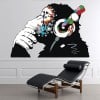 Thinking Monkey Headphones Banksy Wall Sticker