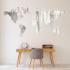 Light Wood Effect World Map Wall Sticker