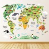 Animal World Map Wall Sticker