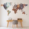 Wood Effect World Map Wall Sticker