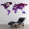 Purple World Map Wall Sticker