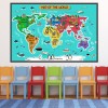 Kids Animals World Map Wall Sticker