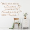 Wishes & Weeds Dandelion Quote Wall Sticker
