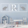 Personalised Name Grey Elephants Nursery Wall Sticker
