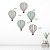 Grey & Green Hot Air Balloon Wall Sticker