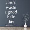 Don't Waste A Good Hair Day Salon Wall Sticker