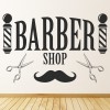 Barber Shop Scissors & Moustache Wall Sticker
