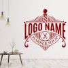 Personalised Name Barber Shop Logo Wall Sticker