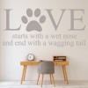 Love and Wet Noses Dog Wall Sticker