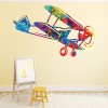 Vintage Plane Colourful Travel Wall Sticker