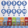 Number Hot Air Balloon Learning Wall Sticker