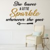 Leave a Little Sparkle Girl's Gold Glitter Effect Wall Sticker