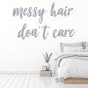 Messy Hair Don't Care Silver Glitter Effect Wall Sticker