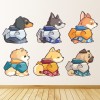 Kimono Dogs Wall Sticker by Bobblejot