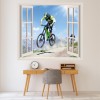 Mountain Bike Race 3D Window Wall Sticker